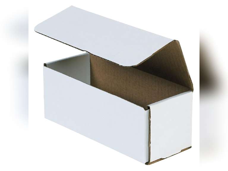 Aviditi White Corrugated Cardboard Mailing Boxes, 8 x 3 x 3 Inches, Pack of 50, Crush-Proof, for Shipping, Mailing and Storing 78