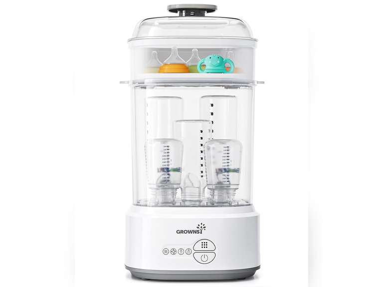 GROWNSY Bottle Sterilizer and Dryer, Compact Electric Steam Baby Bottle Sterilizer (Esterilizador de Biberones), Bottle Sanitizer for Baby Bottles, Pacifiers, Pump Parts 50