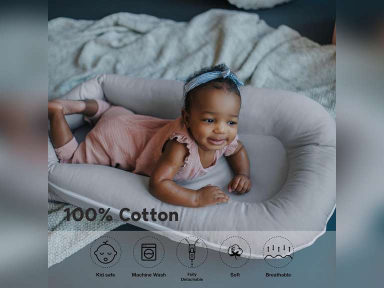 (See pictures)Deluxe Lounger Cover | 100% Cotton Baby Lounger Extra Cover for Dockatot Deluxe | Hypoallergenic Infant Baby Nest Replacement | Cover Only (Gainsboro)(similar model) 36