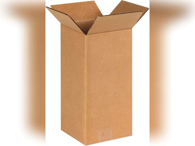 Boxes Fast BF6612 Tall Cardboard Boxes, 6" x 6" x 12", Single Wall Corrugated, for Moving, Shipping, Packing or Storage, Kraft (Pack of 25) 68
