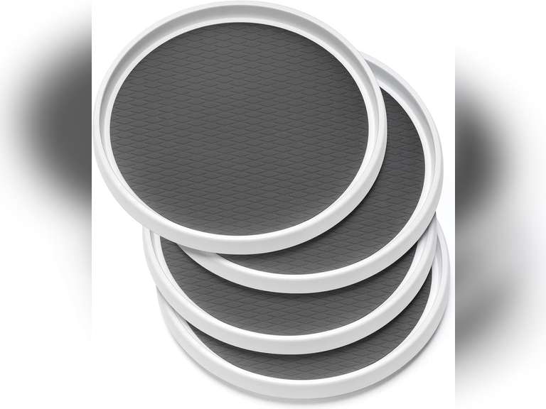 Set of 4, 10 Inch Non-Skid Lazy Susan Organizers - Turntable Rack for Cabinet, Pantry Organization and Storage, Kitchen, Fridge, Bathroom Makeup Vanity Countertop, Under Sink Organizing, Spice Rack 20
