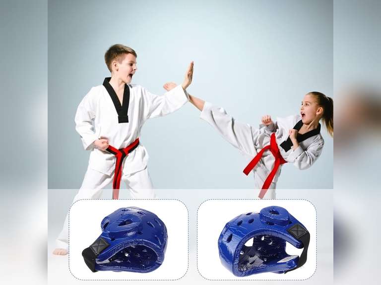 Sosoport Sparring Headgear Taekwondo Helmet Absorbant Kickboxing Player Head Shield Air Vented Kickboxing Head Shield for Youth 27
