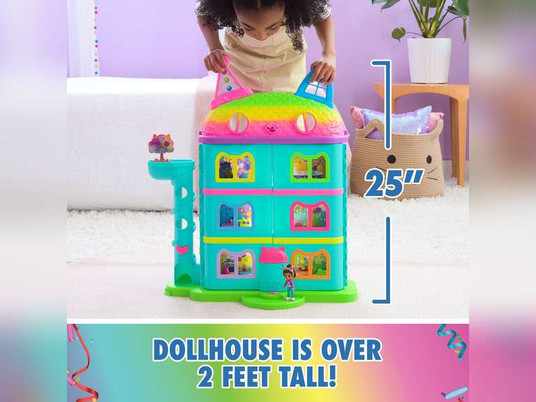 Gabby s Dollhouse 15-Piece Rainbow Celebration Dollhouse 60