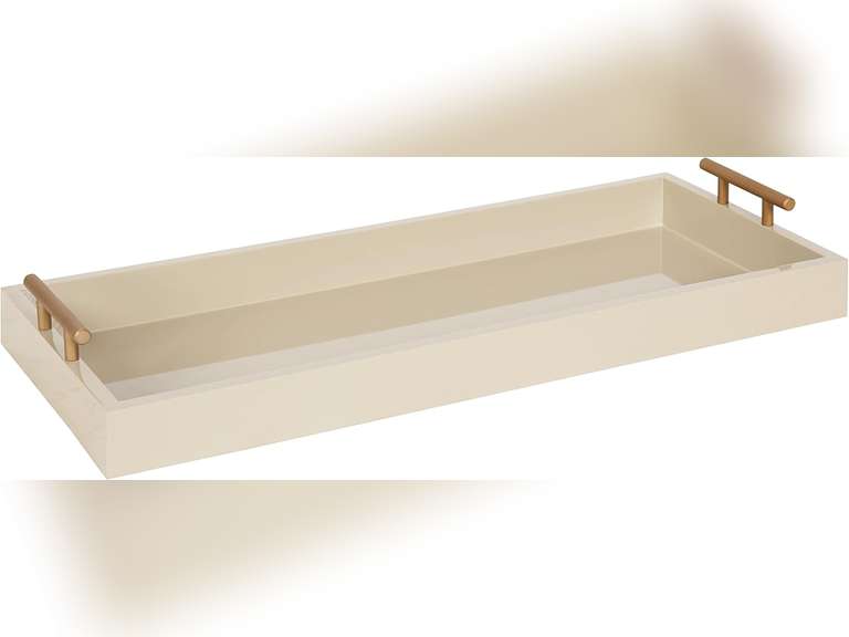 Kate and Laurel Lipton Narrow Rectangle Wood Accent Tray, 10x24, Natural 53