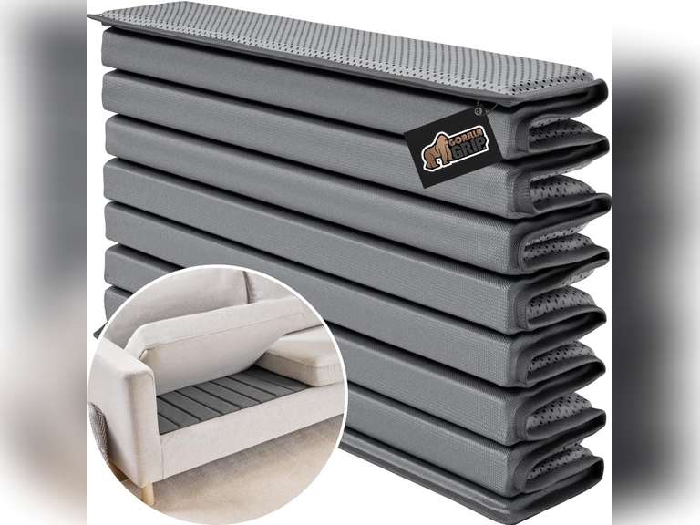 GORILLA GRIP Heavy Duty Couch Cushion Support Board to Fix Sagging Sofas, 21.5 x 70 Sofa, Thick Plywood Boards Add Strong Seat Supports, Stays in Place, Replacement Stuffing Under Couches, Gray 50