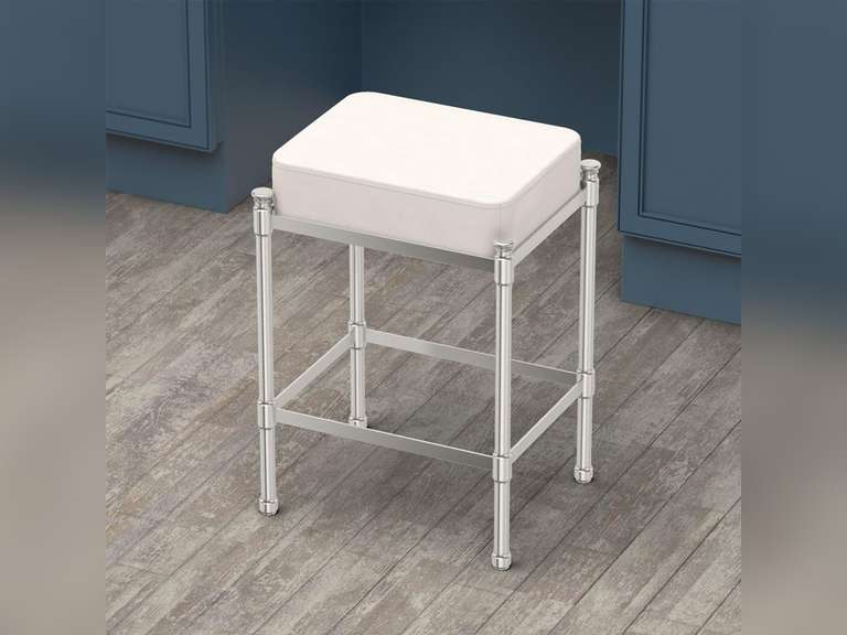 Gatco 1357 Rectangle Vanity Stool, 19.5" H, Satin Nickel 190