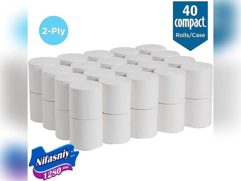 Ultra Plus Bathroom Toilet Paper Tissue,Septic Safe, 1280 Sheets/Roll, Bulk Quantity 40 Rolls/Carton,Fragrance Free,White 30