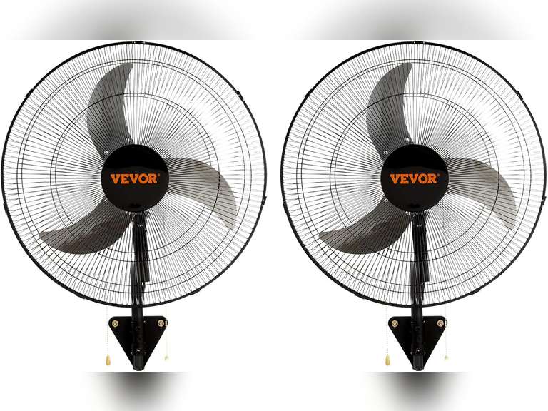 VEVOR Wall Mount Fan, 2 PCS 18 inch Oscillating, 3-speed High Velocity Max. 4000 CFM Industrial Wall Fan for Indoor, Commercial, Residential, Warehouse, Greenhouse, Workshop, Basement, Garage,Black 123