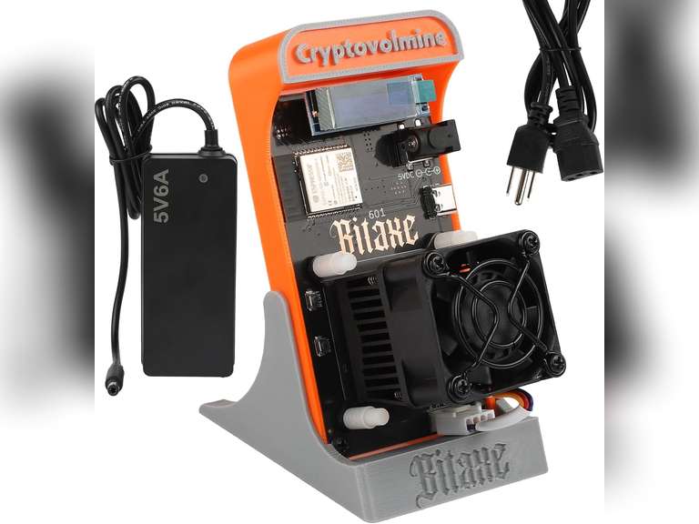 Bitaxe Gamma 601 Bitcoins Miner BM1370 Asic Chip 1.2TH/s Solo Miner 18W/TH Energy Efficiency 2.4G WiFi Home Use BTC Miner Low Noice Crypto Miner Include PSU with Open Source, Updated Software,Orange 139