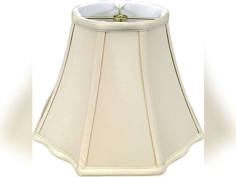 Royal Designs Flare Bottom Outside Corner Scallop Basic Lamp Shade - Beige - 8 x 14 x 11 127