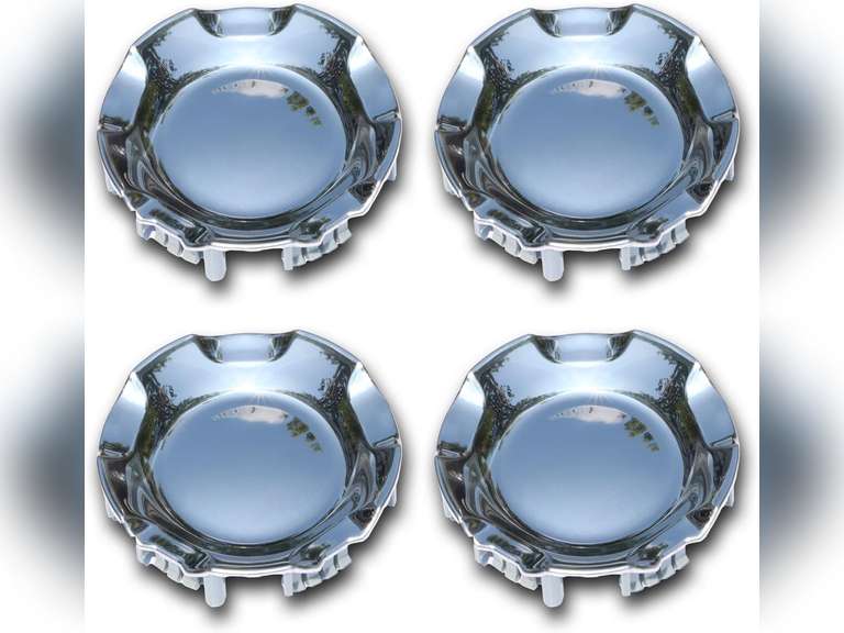 FUSCH 4PCS Polished Aluminum Wheel Center Caps Compatible with Chevy Silverado Avalanche Suburban Tahoe 2007-2014, 7-1/8" Hubcap, 6 Lug Wheel Cap Cover for 20" 5-Spoke Rims Replace# 9596007 9595152 85