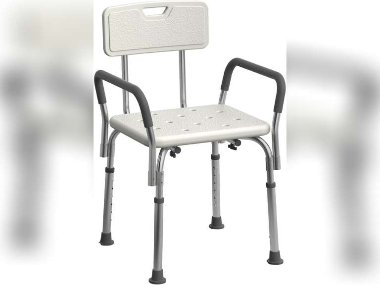 Medline Shower Chair Bath Seat with Padded Armrests and Back, Great for Bathtubs, Supports up to 350 lbs, 1 Count 86