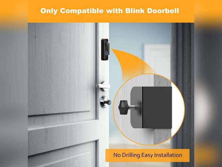 Blink Doorbell Mount, Anti-Theft Blink Video Doorbell Door Mount Bracket No Drilling, Not Block Doorbell Motion Sensor, Easy to Install, Fit for Blink Doorbell Camera (Black) 15