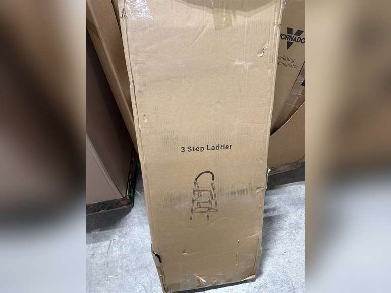 BIG RED 3 Step Ladder: Ergonomic Folding Stool with Anti-Slip Pedal, Step Stool with Padded Handle for Kitchen, Household, Offices. 400 lb Capacity 68