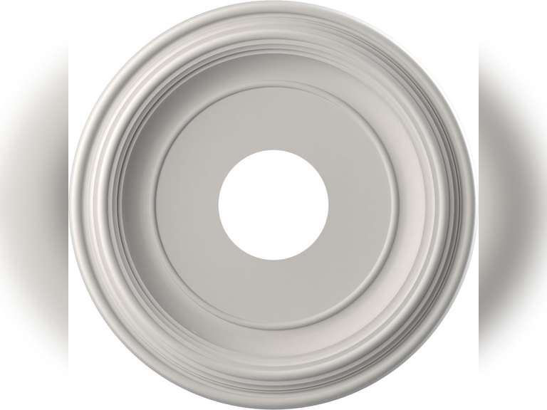 Ekena Millwork CMP13TRGBW Traditional Thermoformed PVC Ceiling Medallion (Fits Canopies up to 7 1/2"), 13"OD x 3 1/2"ID x 1 1/4"P, UltraCover Satin Blossom White 49