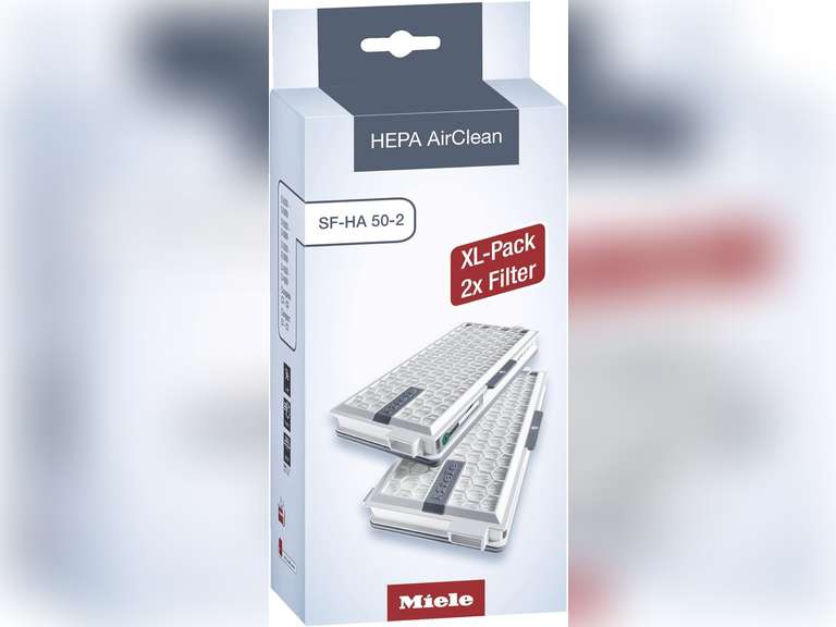 Miele HEPA AirClean SFHA50-2 Vacuum Filter, 12 Month Lifespan, With TimeStrip Filter Change Indicator - XL Pack For 2 Years of Clean Air 98
