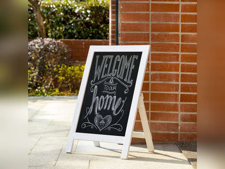 A Frame Chalkboard Sign Large 20 x 30 Chalkboard Easel Wooden Sidewalk Standing & Hanging Chalk Board Sandwich Board Sign for Restaurant,Farmhouse or Wedding Party Guide 48