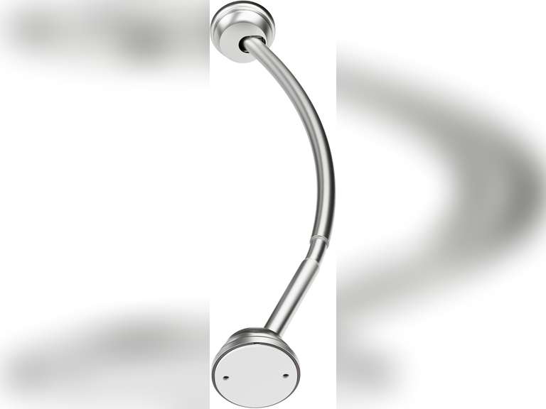 Zenna Home Curved Shower Rod, Aluminum, Brushed Nickel, 32"-40" stall Sized 18