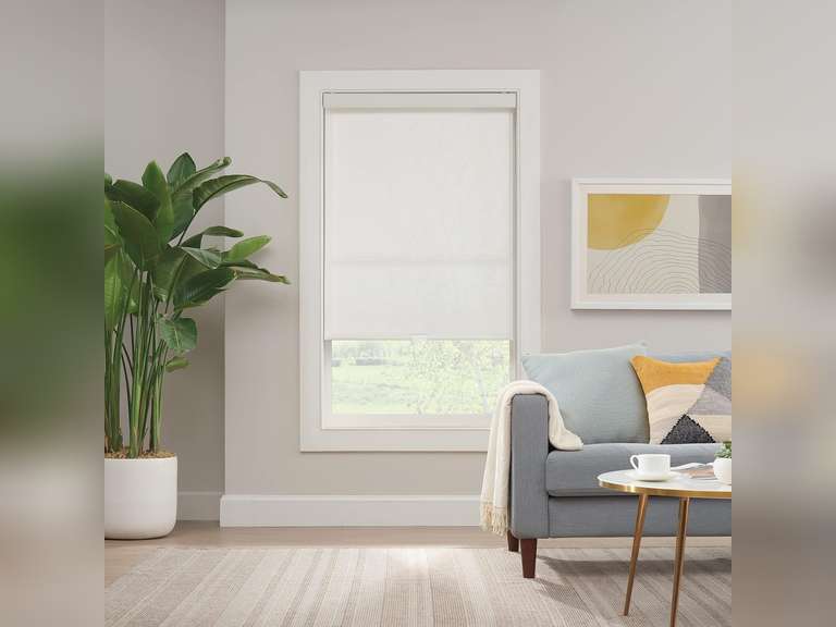 ECLIPSE Solar Modern Cordless Light Filtering Privacy Window Roller Shade for Bedroom or Living Room (1 Pack), 23 in x 72 in, Snow 63