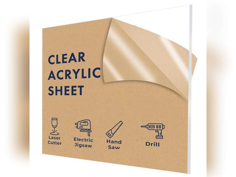 FALKEN DESIGN - Falkendesign-Acrylic-CL-1/16-2436 Falken Design Acrylic Plexiglass Sheet, Clear, 24" x 36" x 1/16" 43