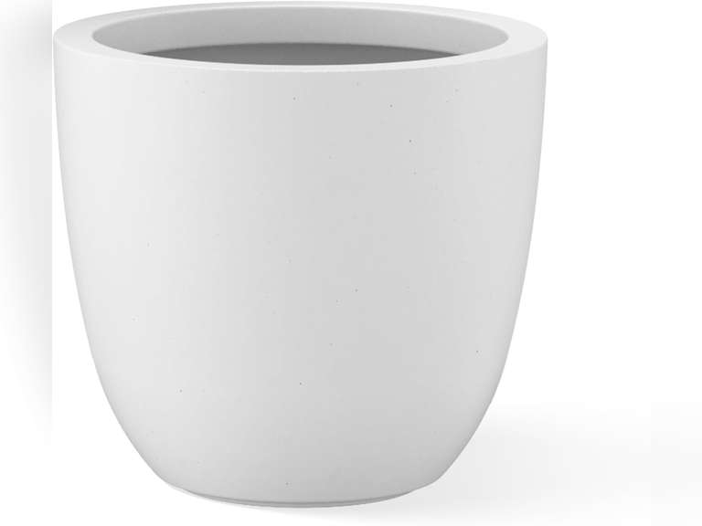 Kante Round Concrete Planter, Pure White, 10" W 28
