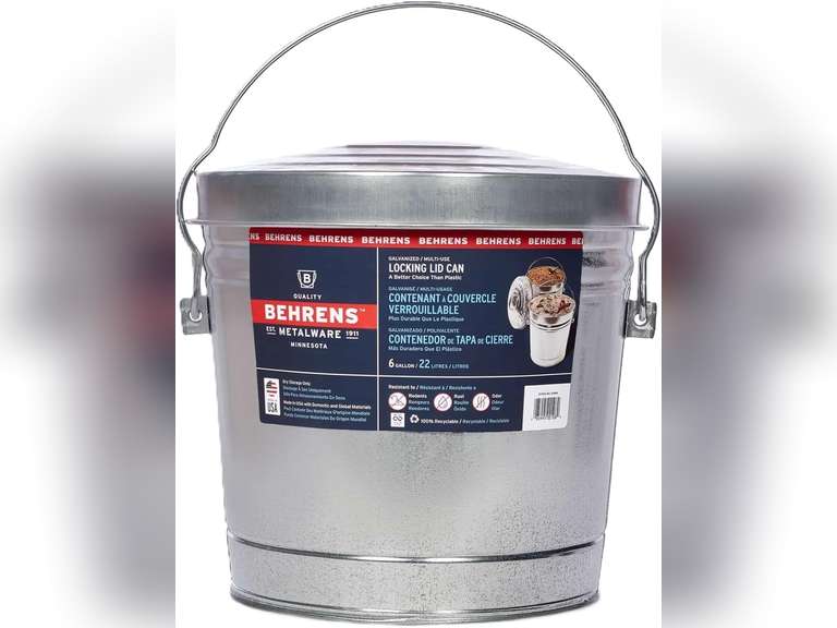 Behrens 6106 22 Liter (6 Gallon) Locking Lid Can 19