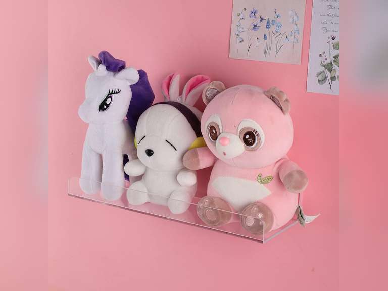 Sooyee 6 Pack Floating Shelves,15 Inch Acrylic Shelves Floating Bookshelf,Funko Pop Display Shelf, Invisible Picture Ledge Wall Mounted Shelves,Clear Shelves 21