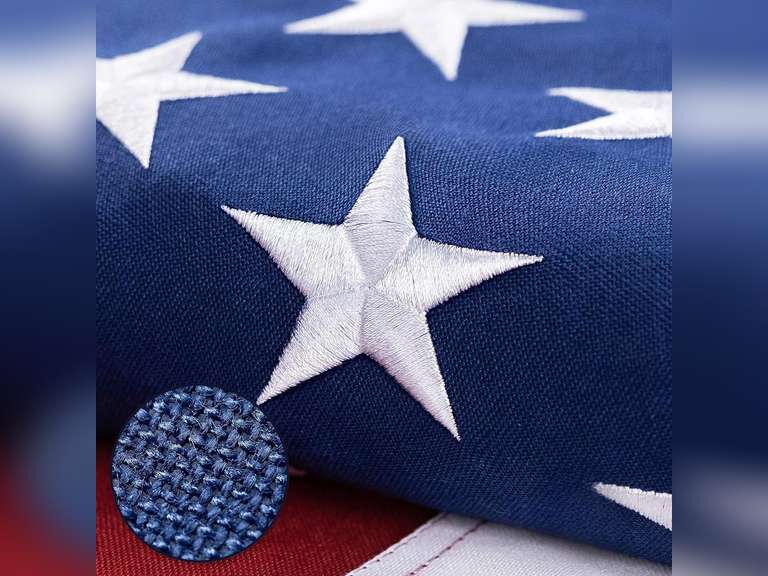 American Flag for Outside 6x10 Ft - TearProof Series Outdoor US Flags - Long Lasting, Fade Resistant - Thick Spun Polyester USA Banner - High Wind - Embroidered Stars, Sewn Stripes, Brass Grommets 70