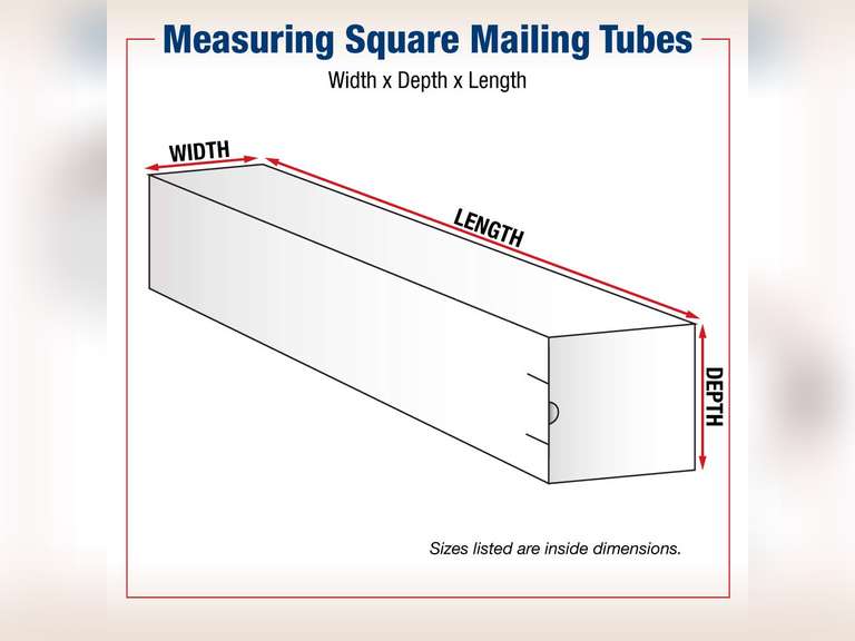 BOX USA BM5525 Square Mailing Tubes, 5" x 25", Oyster White (Pack of 25) 63