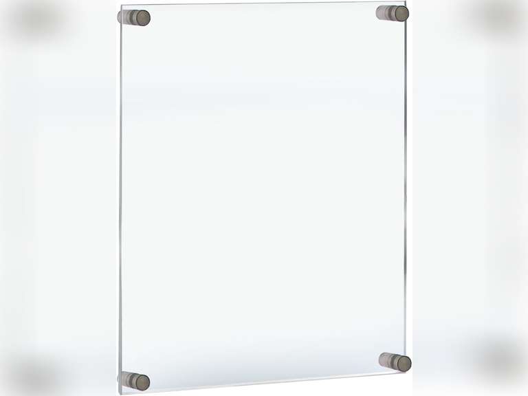 Azar Displays 105528 17-Inch W by 22-Inch H Acrylic Sign Holder with Caps and Standoffs 102