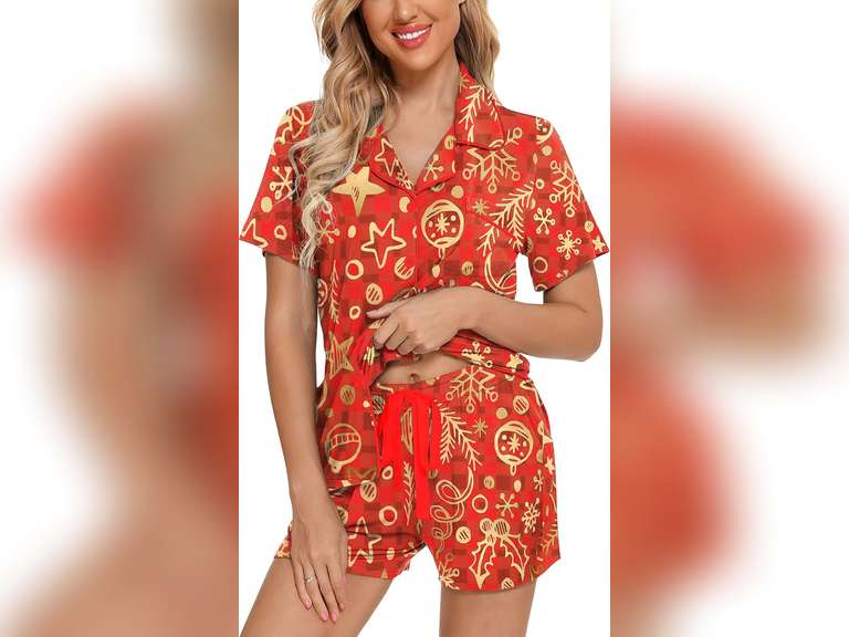 Senert Pajamas Set For Women Short Sleeve Sleepwear Soft Button Down Post Partum Pjs Set Maternity Lounge Size S 29