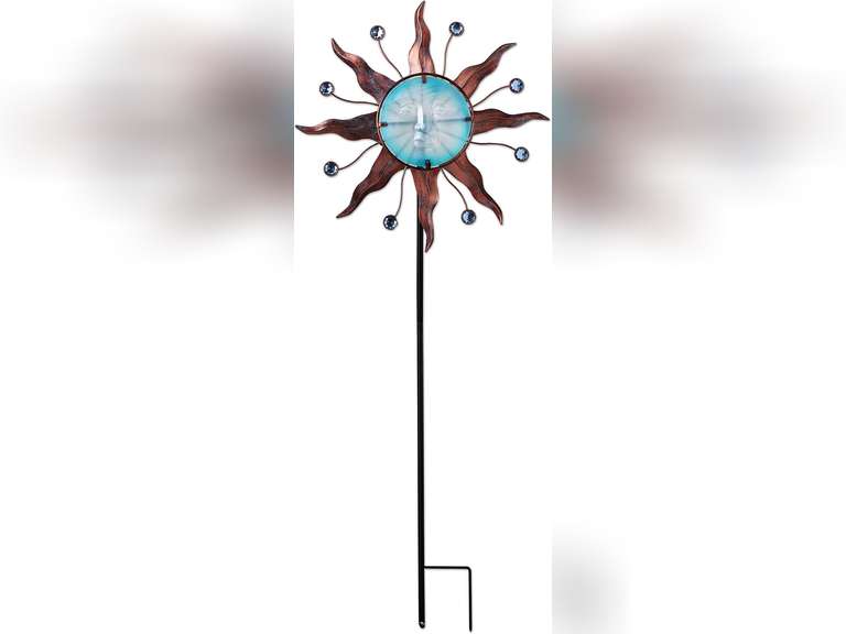 Sunset Vista Designs Vintage Copper Sun with Face Spinner Garden Stake, 38" 78