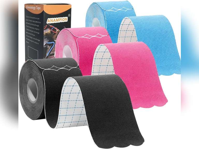 Kinesiology Tape Pro Athletic Sports (3 Rolls,60 Precut Strips) Waterproof Breathable Latex Free Tape for Ankle Wrists Knees Elastic Running Tennis Swimming Football Sports Activities Tapes (Mix) 16