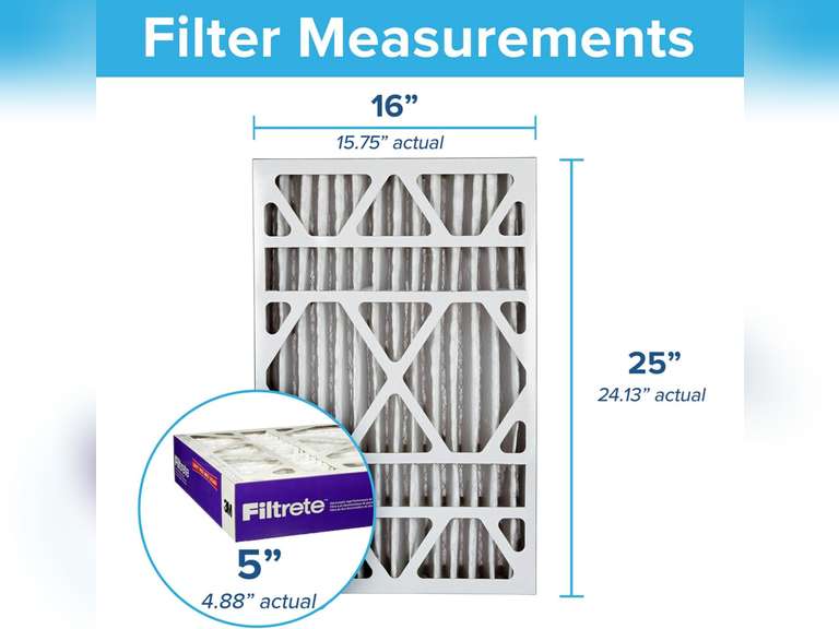Filtrete 16x25x5, AC Furnace Air Filter, MPR 1550 DP, Healthy Living Ultra Allergen Deep Pleat, 1-Pack 71