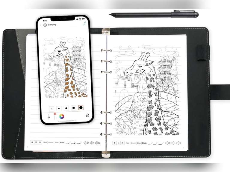 2 in 1 Digital Pen Smart Pen Writing Set, Includes Smartpen, Notebook, Use with Ophaya App for Notes Taking, Recording, Storing 90