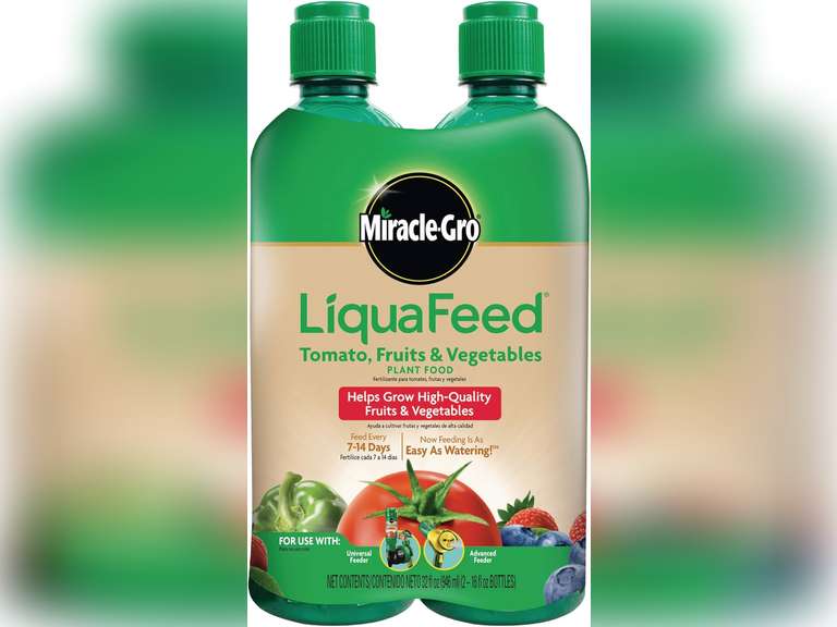 Miracle-Gro LiquaFeed Tomato, Fruits and Vegetables Plant Food Refill Pack, 2 Pack (Liquid Plant Fertilizer) 12