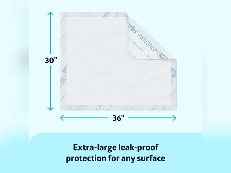 Medline Ultrasorbs Advanced Premium Disposable Underpads with SlipResist Technology, 30" x 36", 70 Count 145