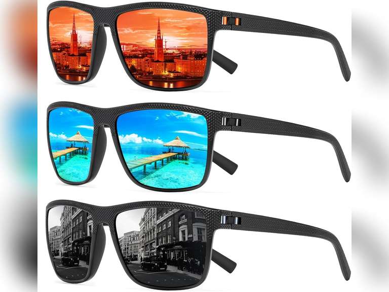 Square Polarized Sunglasses for Men and Women Lightweight Frame Sun Glasses with UV Protection 15