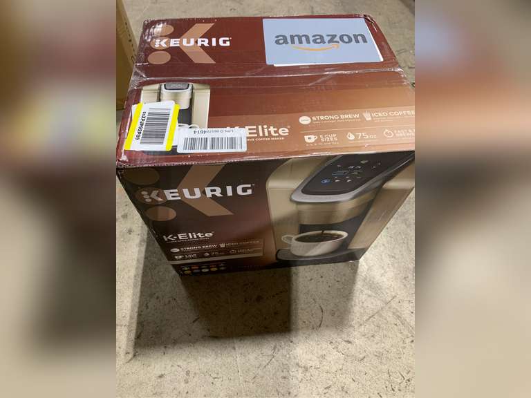 Keurig K-Elite Single Serve K-Cup Pod Coffee Maker, with Strength and Temperature Control, Iced Coffee Capability, 8 to 12oz Brew Size, Programmable, Brushed Gold 145