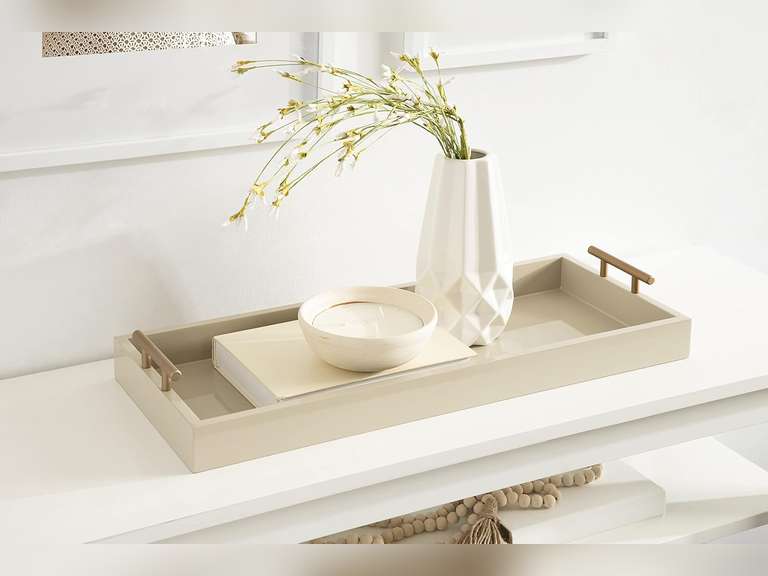 Kate and Laurel Lipton Narrow Rectangle Wood Accent Tray, 10x24, Natural 53