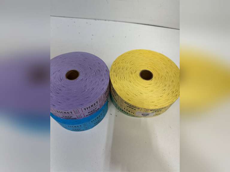 L LIKED 4000 Pairs Double Raffle Tickets - 4 Assorted Colors (Blue, Yellow, Red, Green), 1000 Tickets per Roll for Events, Fundraisers & Parties 26