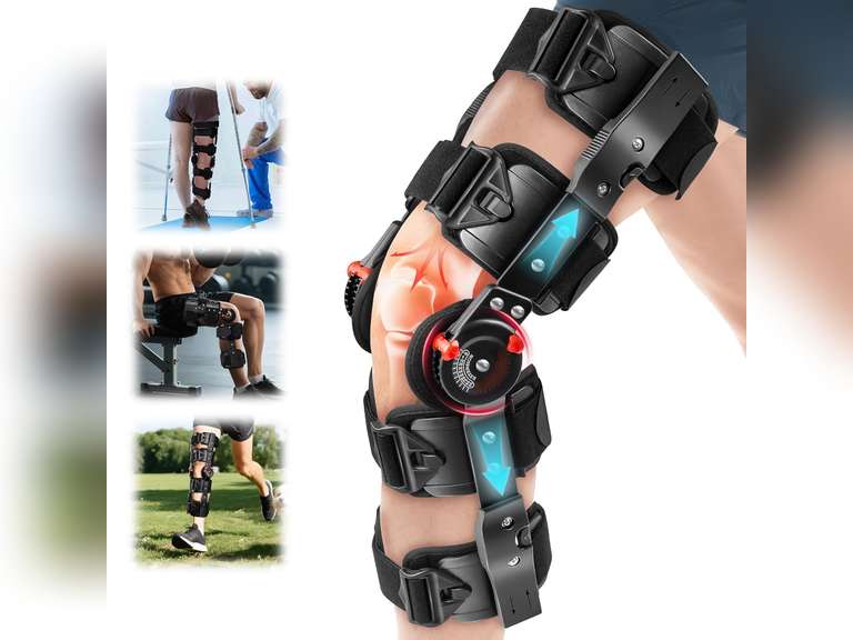 Hinged Knee Brace for Women&Men, Knee Brace with Side Stabilizers Provides Elastic Support, Knee brace for Meniscus Tearcan Improve Mobility and Relieve Pain, Reduce Knee Pressure Black 100