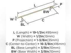Amerock BP19015BBZ | Bar Pulls 16-38 inch (416mm) Center-to-Center Golden Champagne Cabinet Pull | Kitchen Cabinet Hardware | Furniture Hardware | Drawer Handle 22