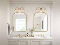 Gold Bathroom Vanity Light 3-Lights Bathroom Light Fixtures Over Mirror with Clear Glass Globe Shade 24.5 inch Modern Gold Wall Sconce Lighting 70