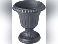 Arcadia Garden Products PL20GY 10" x 12" Traditional Plastic Urn, Medium, Grey 36