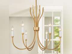 KSANA Chandelier for Dining Room, 6 Light Gold Chandeliers with Crystal, Modern Chandelier Hanging Light Fixtures in Vintage Brushed Gold 12