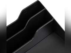 Mind Reader Desktop Organizer, Vertical File Holder, Paper Trays, Office, Plastic, 12.5" L x 11.75" W x 9.5" H, Black 29