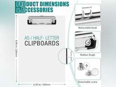 Seajan 4 Pcs Sublimation Blank White Clipboard File Standard A5 Letter Size Clipboard with Low Profile Clip Thermal Transfer Office for Nurses Students Teachers Lawyers Staff 27