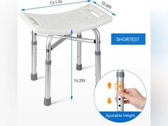 Shower Bench, Indoor Shower Chair with Adjustable Leg, Shower Seat for Elderly and Disabled, Toolless Shower Stool, 350 Pounds Bear Capacity, 32