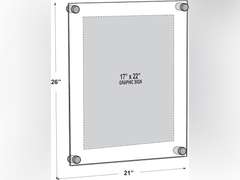 Azar Displays 105528 17-Inch W by 22-Inch H Acrylic Sign Holder with Caps and Standoffs 102